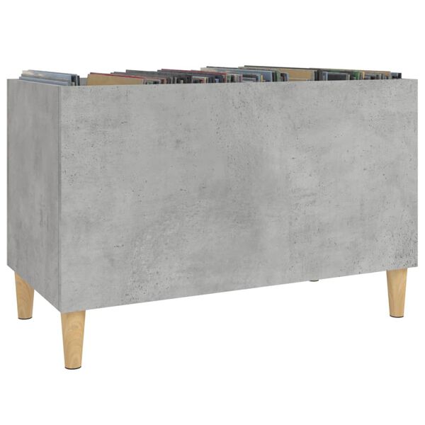 vidaXL Mueble discos madera contrachapada gris hormigón 74,5x38x48 cm