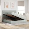 vidaXL Cama con almacenamiento y LED con LED Gris Claro 180 x 200 cm