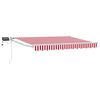 vidaXL Toldo manual retr&aacute;ctil con LEDs Rojo y 3 x 2,5 m