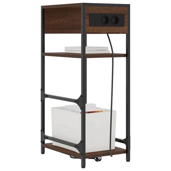 vidaXL Armario de Noche Roble Marr&oacute;n 40 x 27 x 76 cm