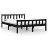 vidaXL Estructura de cama doble sin colch&oacute;n madera maciza negro
