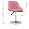 vidaXL Sillas de comedor giratorias 4 unidades de terciopelo rosa