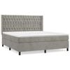 vidaXL Cama box spring con colch&oacute;n terciopelo gris claro 180x200 cm