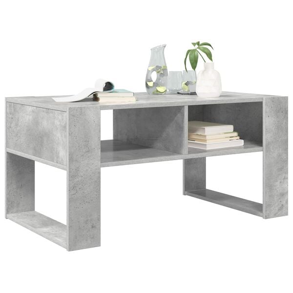 vidaXL Mesa de Caf&eacute; Gris Concreto 92 x 53 x 45 cm Madera de ingenier&iacute;a
