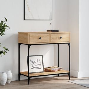 vidaXL Mesa consola madera de ingenier&iacute;a roble Sonoma 75x34,5x75 cm