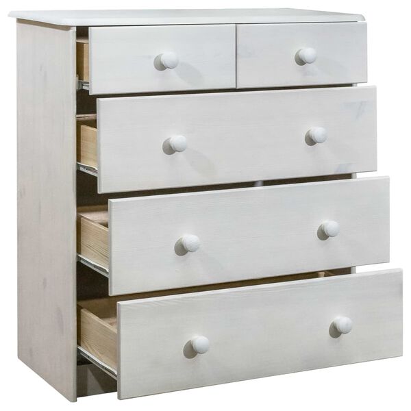 vidaXL Cajonera de madera maciza de pino 75x35x80,5 cm
