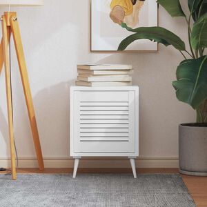 vidaXL Puerta de armario de lamas madera pino blanco 39,5x39,4 cm