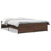 vidaXL Estructura cama madera ingenier&iacute;a metal marr&oacute;n roble 150x200 cm