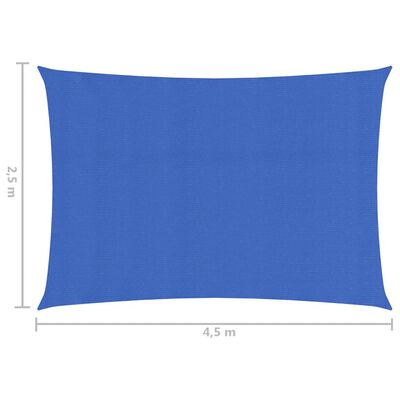 vidaXL Toldo de vela azul HDPE 160 g/m² 2,5x4,5 m