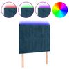 vidaXL Cabecero con luces LED terciopelo azul oscuro 100x5x118/128 cm