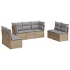 vidaXL Set sof&aacute;s de jard&iacute;n 7 piezas y cojines rat&aacute;n sint&eacute;tico beige