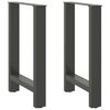 vidaXL Patas para mesa de comedor antracita (2 unidades, 60 x 72-73 cm, acero)