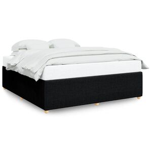 vidaXL Cama sin colch&oacute;n tela negro 200x200 cm