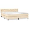 vidaXL Cama box spring con colch&oacute;n tela color crema 180x200 cm