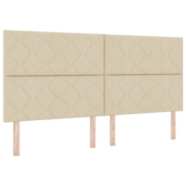 vidaXL Cama tipo Box Spring con colch&oacute;n Crema 200 x 200 cm tela