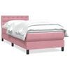 vidaXL Cama box spring con colch&oacute;n terciopelo rosa 100x220 cm
