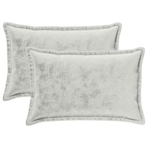 vidaXL Funda de almohada 2 pcs HOUTEN Gris Claro 50 x 80 cm Franela