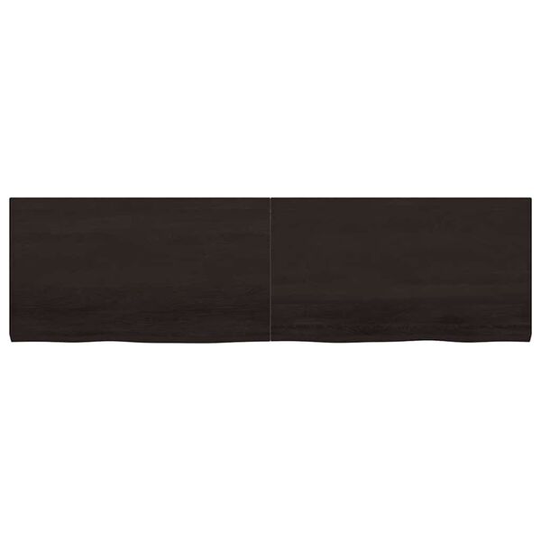 vidaXL Estante pared madera roble tratada marr&oacute;n oscuro 180x50x(2-4)cm