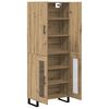 vidaXL Aparador alto 2 pcs Roble artesanal 69,5 x 34 x 180 cm