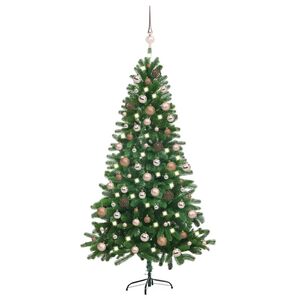 vidaXL &Aacute;rbol de Navidad preiluminado con luces y bolas verde 150 cm