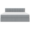 vidaXL Cama con almacenamiento y colchón Gris Claro 160 x 200 cm