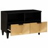 vidaXL Mueble de TV con cajón Negro y dorado 70 x 33 x 46 cm
