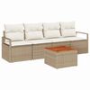 vidaXL Conjunto de sof&aacute;s de jard&iacute;n 5 uds. Beige y Crema