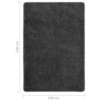 vidaXL Alfombra peluda antideslizante gris oscuro 160x230 cm
