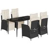 vidaXL Set de muebles jard&iacute;n 5 pzas con cojines rat&aacute;n sint&eacute;tico negro