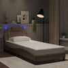 vidaXL Estructura de cama Viana con LED sin colch&oacute;n sin colch&oacute;n cappuccino 90x200 cm
