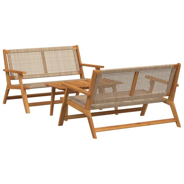 vidaXL Sillas de Jard&iacute;n con Mesa 3 pcs Beige 90 x 45 x 40 cm