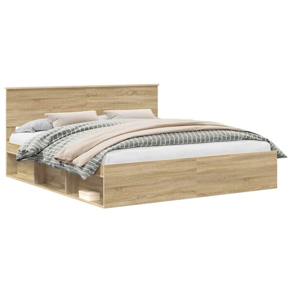 vidaXL Estructura de cama Sonoma 180 x 200 cm Madera de pino macizo