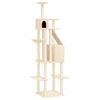 vidaXL Rascador para gatos con postes de sisal color crema 201 cm
