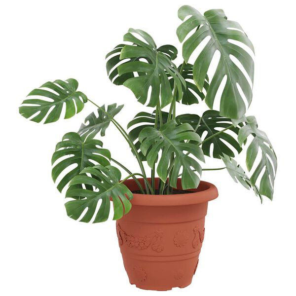 vidaXL Maceta Redonda para Flores 6 pcs Rojo Ladrillo &Oslash; 26 x 21.5 cm