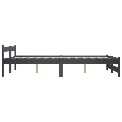 vidaXL Estructura de cama madera maciza de pino gris oscuro 160x200 cm
