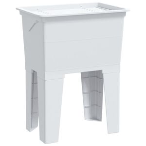 vidaXL Fregadero de lavadero de resina blanco 59x41x75 cm
