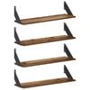vidaXL Estanter&iacute;as de pared 4 uds. Madera envejecida 70 x 20 x 17 cm