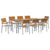 vidaXL Conjunto de Comedor de Jard&iacute;n 9 uds. Gris