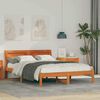 vidaXL Estructura de cama con cabecera Marr&oacute;n cera 120 x 200 cm