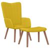 vidaXL Sill&oacute;n de relax con taburete terciopelo amarillo mostaza