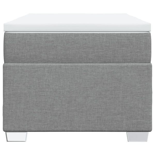 vidaXL Cama box spring con colch&oacute;n tela gris claro 90x190 cm