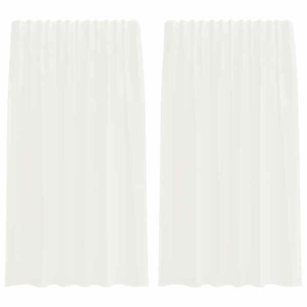 vidaXL Cortinas de gasa con bolsillos para varillas 2 uds. blanco