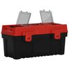 vidaXL Set de cajas de herramientas 2 pzas polipropileno negro y rojo