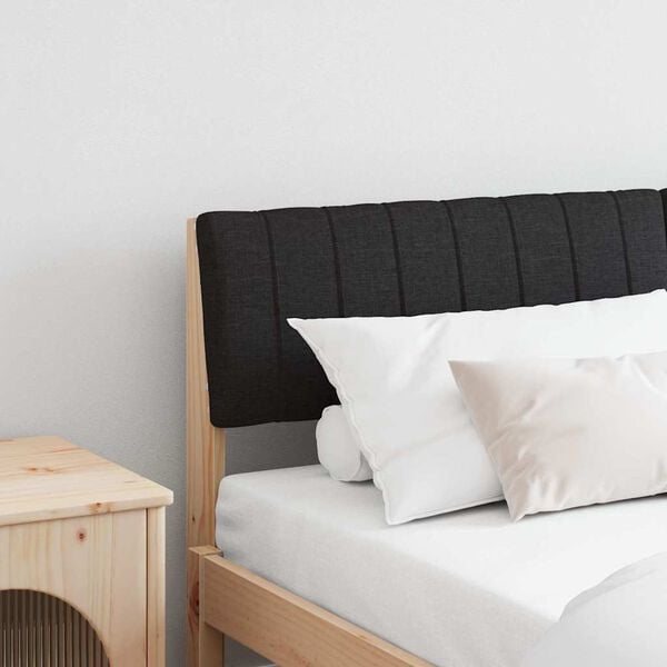 vidaXL Cabecero tapizado Negro 140 cm Madera de pino macizo