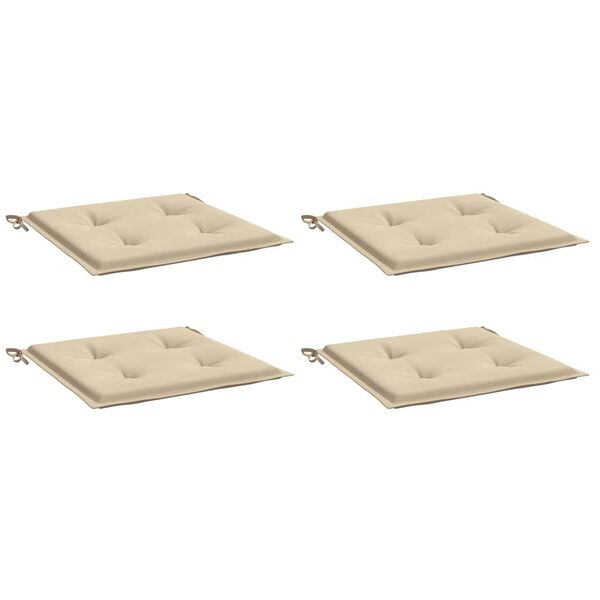 vidaXL Cojines de silla de jardín 4 uds tela beige 40x40x4 cm