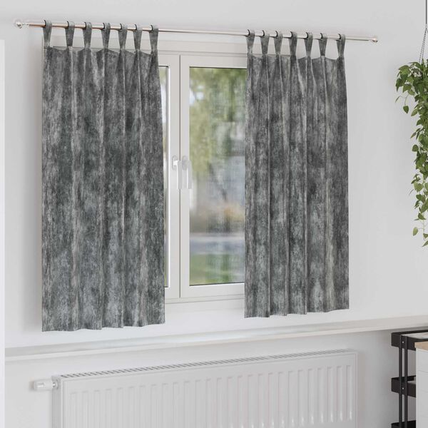 vidaXL Cortinas de Terciopelo 2 pcs Gris 175 x 140 cm Terciopelo