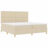 vidaXL Cama tipo Box Spring con colch&oacute;n Crema 200 x 200 cm tela