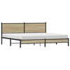 vidaXL Estructura de cama sin colch&oacute;n metal roble Sonoma 193x203 cm