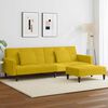 vidaXL Sof&aacute; cama de 2 plazas con taburete terciopelo amarillo
