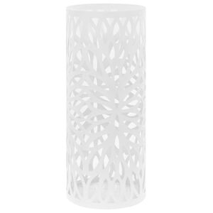 vidaXL Paragüero diseño de hojas acero blanco